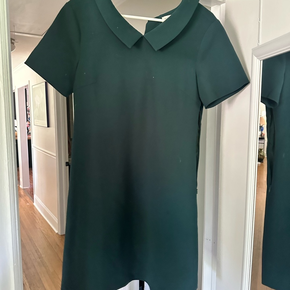 Molly Bracken Green Sheath Dress with Peter Pan Collar